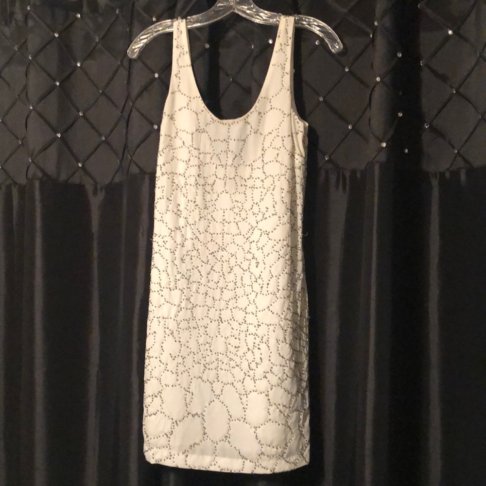 Summer Cocktail Party Beaded White Dress